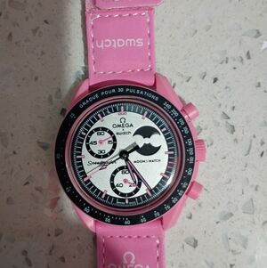 Omega x Swatch Pink MoonSwatch Speedmaster Chronograph Watch